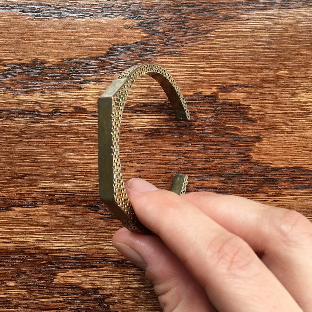 Madewell rustic style gold cuff bracelet